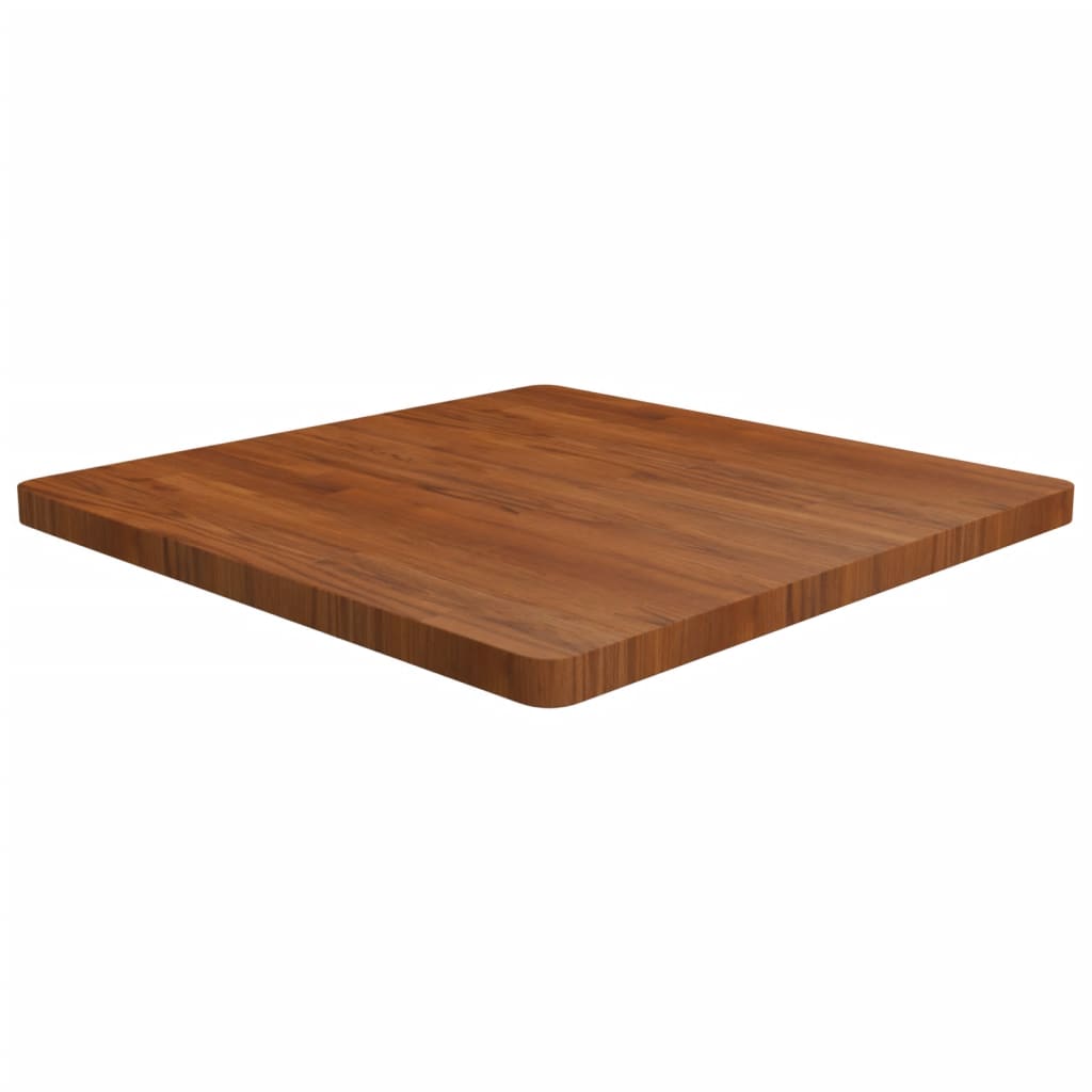 Square Table Top Dark Brown 80x80x4cm Treated Solid Wood Oak