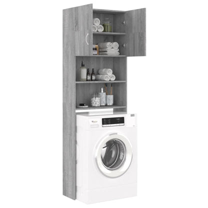 Washing Machine Cabinet Grey Sonoma 64x25.5x190 cm