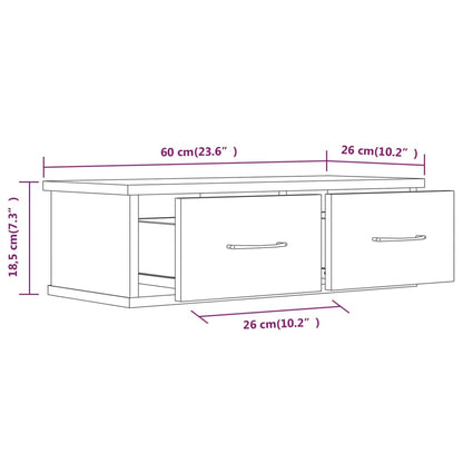 Wall Cabinet Grey Sonoma 60x26x18.5 cm Engineered Wood