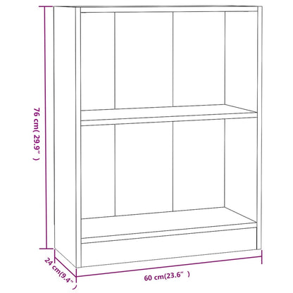 Bookshelf Smoked Oak 60x24x76 cm Engineered Wood