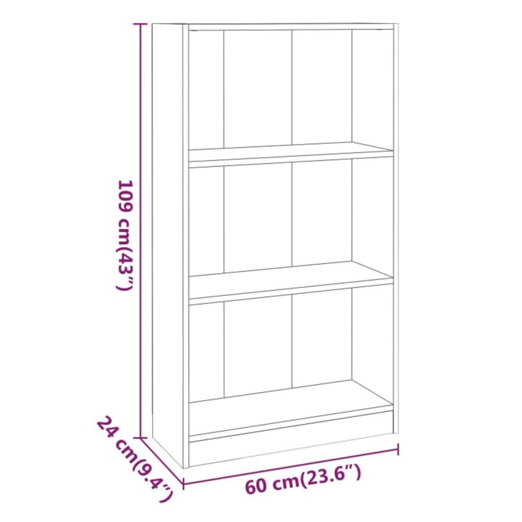 Book Cabinet Smoked Oak 60x24x109 cm Engineered Wood