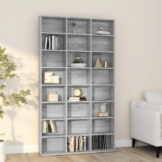 CD Cabinet Grey Sonoma 102x23x177.5 cm Engineered Wood