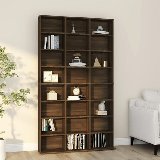 CD Cabinet Brown Oak 102x23x177.5 cm Engineered Wood