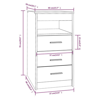 Drawer Cabinet Smoked Oak 40x50x76 cm Engineered Wood