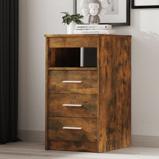 Drawer Cabinet Smoked Oak 40x50x76 cm Engineered Wood