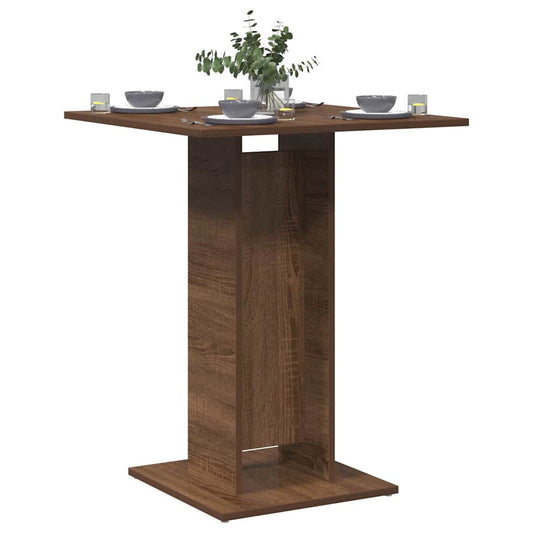 Bistro Table Brown Oak 60x60x75 cm Engineered Wood