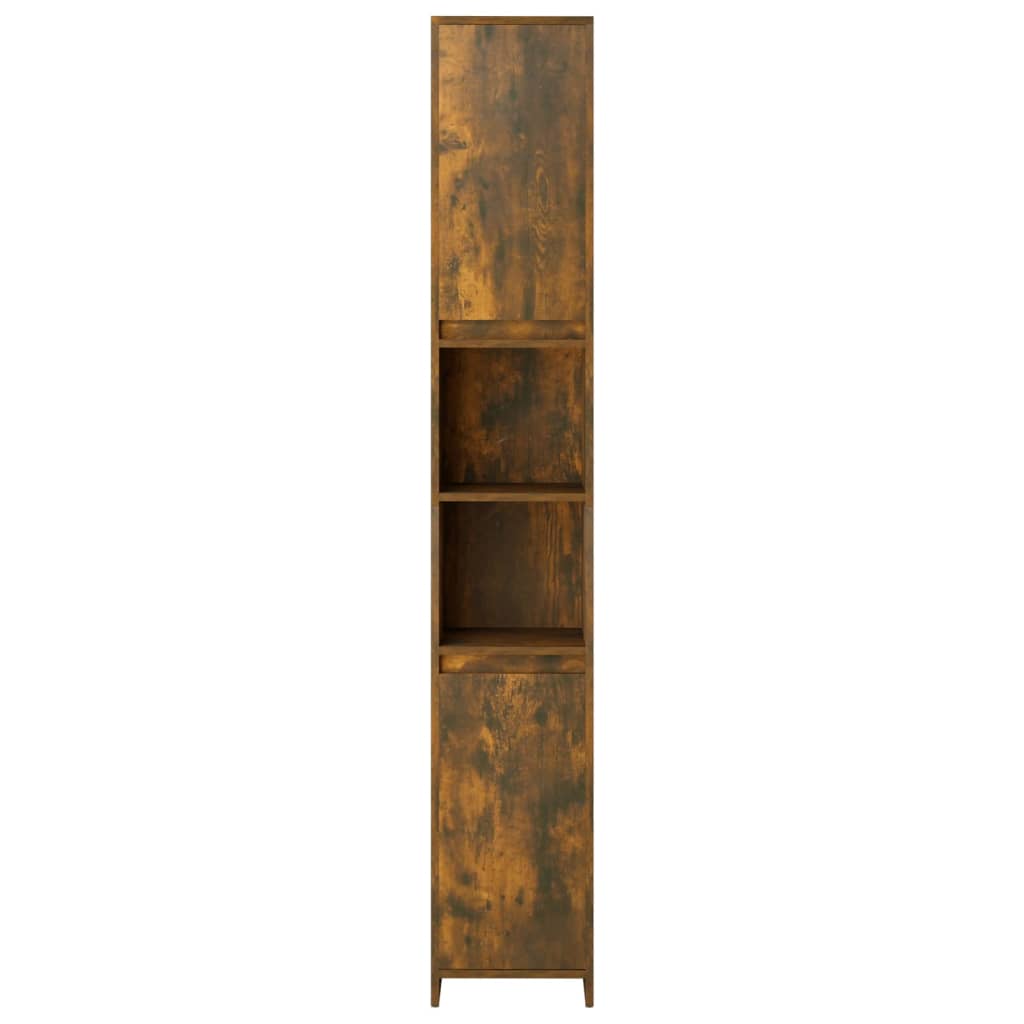 Bathroom Cabinet Smoked Oak 30x30x183.5 cm Engineered Wood