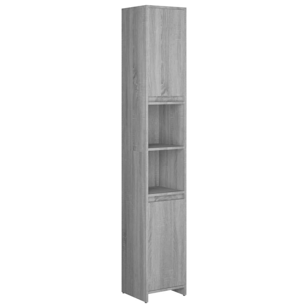 Bathroom Cabinet Grey Sonoma 30x30x183.5 cm Engineered Wood