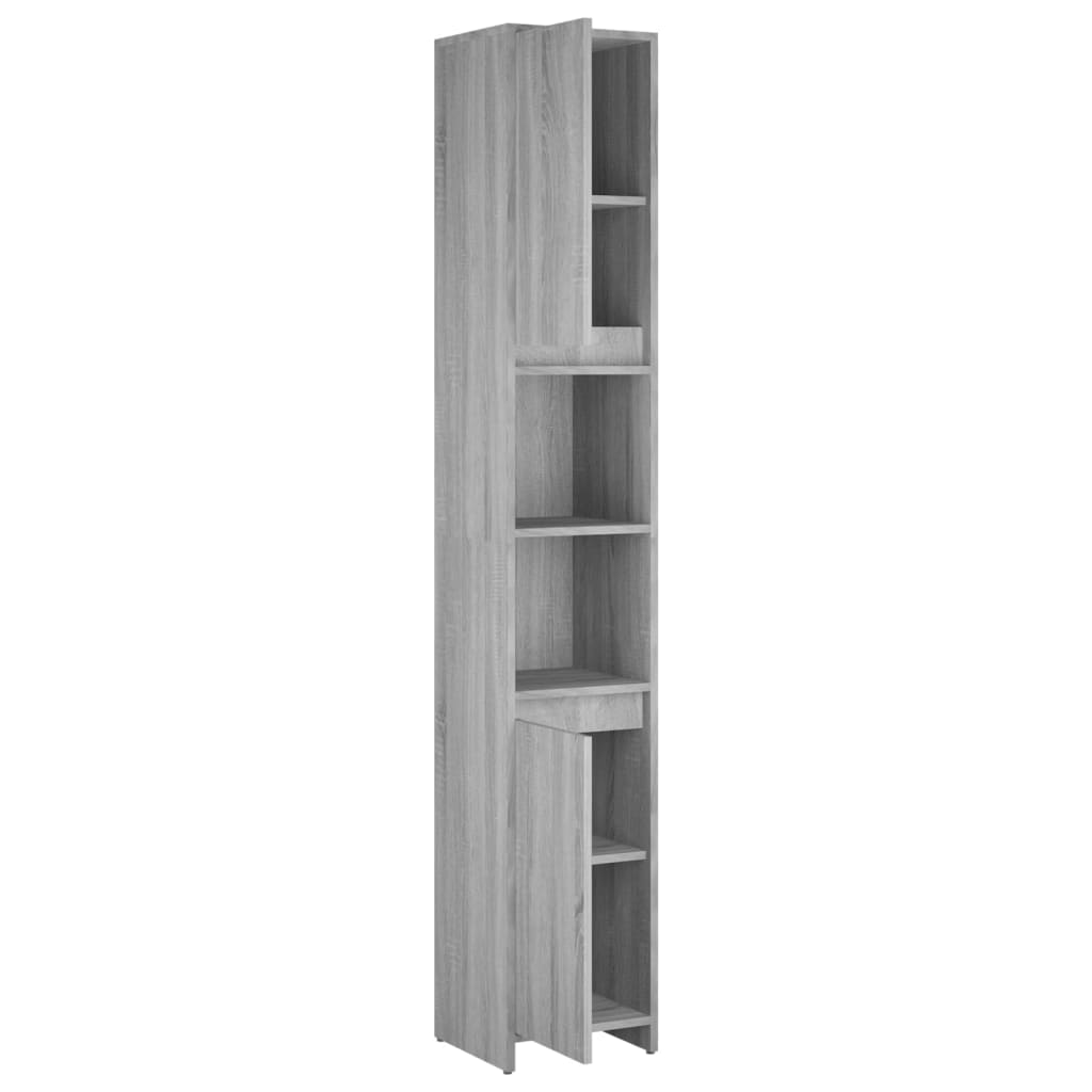 Bathroom Cabinet Grey Sonoma 30x30x183.5 cm Engineered Wood