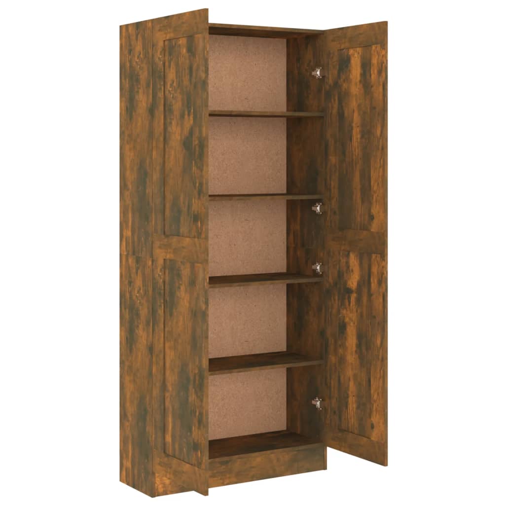 Book Cabinet Smoked Oak 82.5x30.5x185.5 cm Engineered Wood