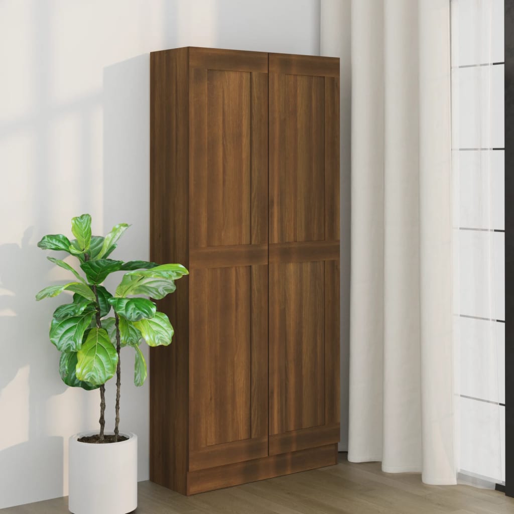 Book Cabinet Brown Oak 82.5x30.5x185.5 cm Engineered Wood