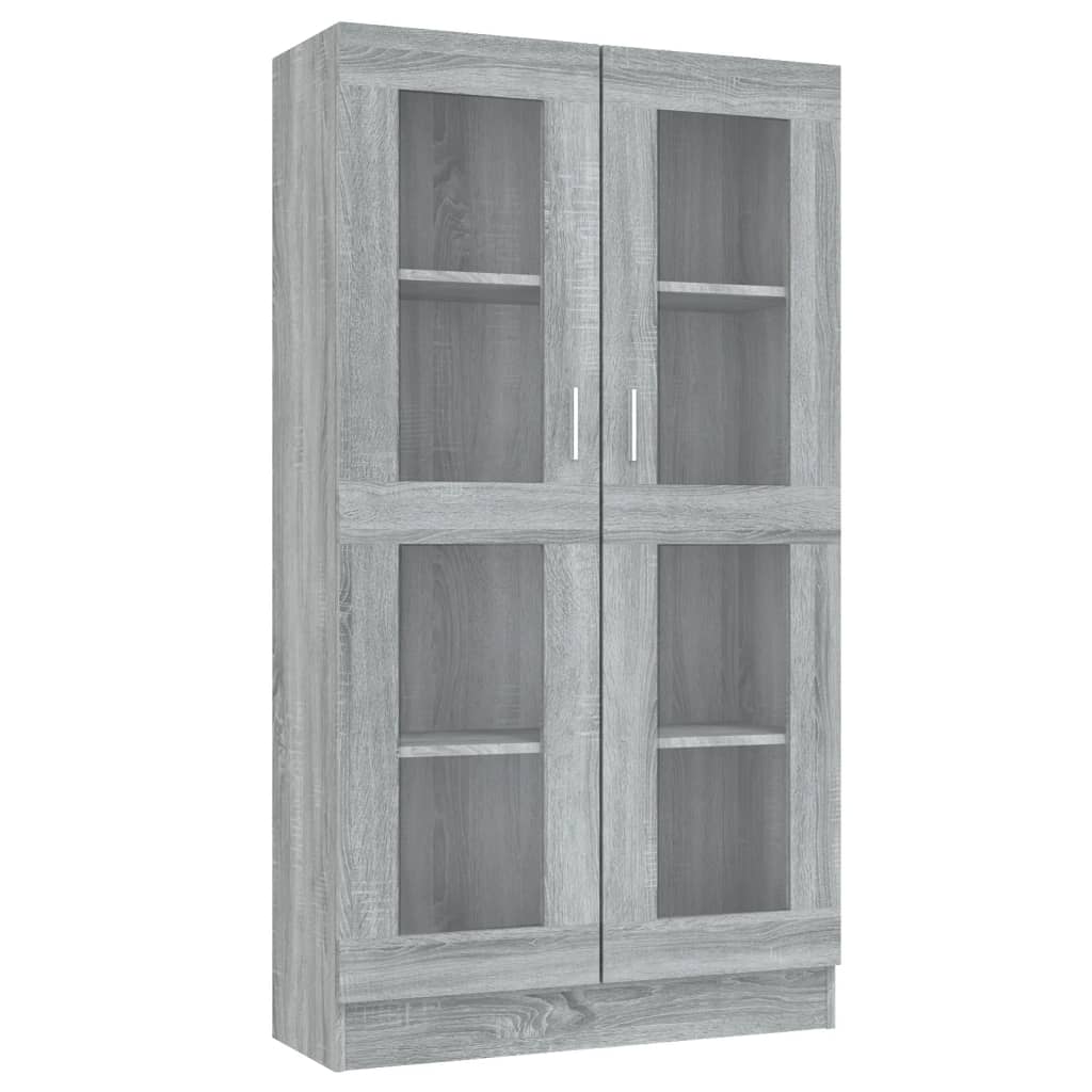 Vitrine Cabinet Grey Sonoma 82.5x30.5x150 cm Engineered Wood