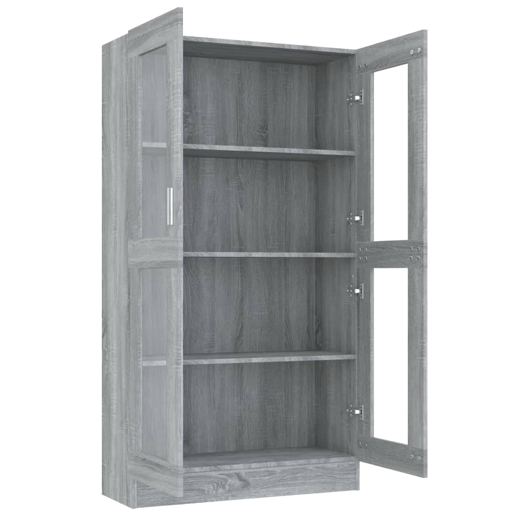 Vitrine Cabinet Grey Sonoma 82.5x30.5x150 cm Engineered Wood