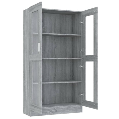 Vitrine Cabinet Grey Sonoma 82.5x30.5x150 cm Engineered Wood