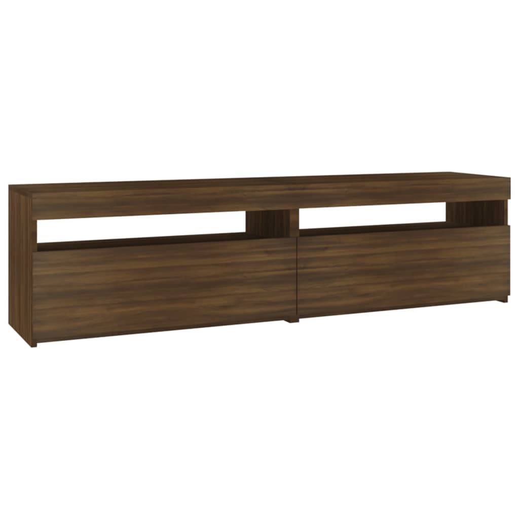 TV Cabinet with LED Lights 2 pcs Brown Oak 75x35x40 cm