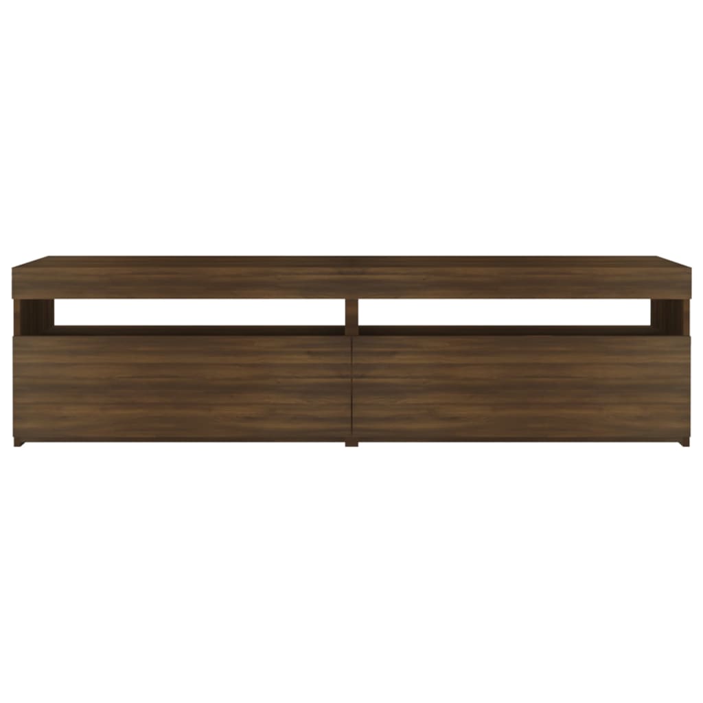 TV Cabinet with LED Lights 2 pcs Brown Oak 75x35x40 cm