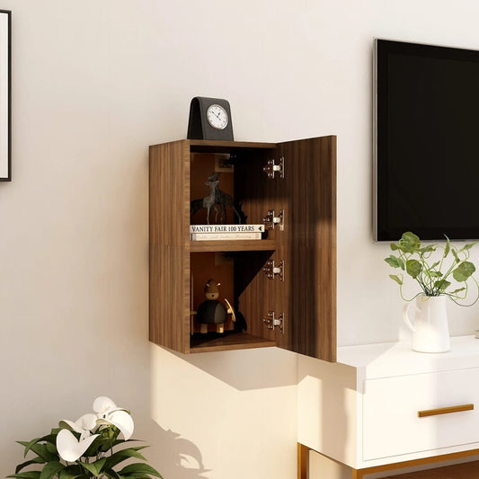 Wall Mounted TV Cabinet 2 pcs Brown Oak 30.5x30x30 cm