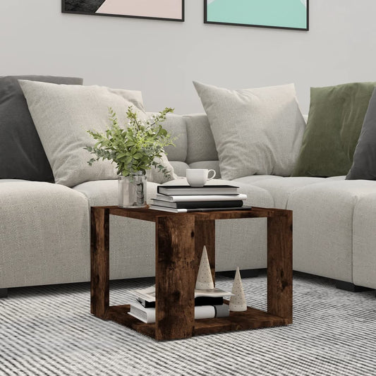 Coffee Table Smoked Oak 40x40x30 cm Engineered Wood