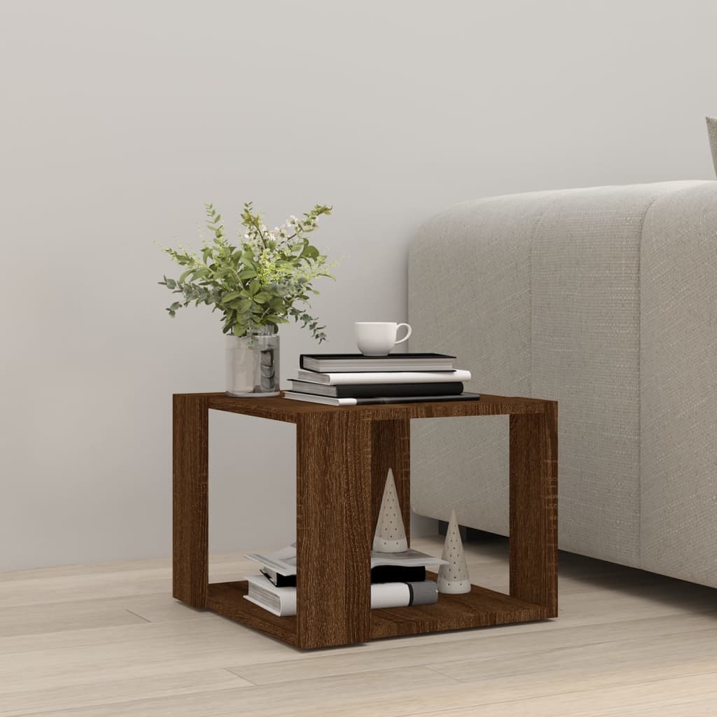 Coffee Table Brown Oak 40x40x30 cm Engineered Wood