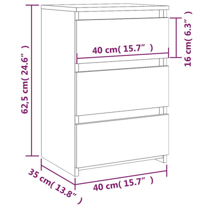 Bed Cabinets 2 pcs Brown Oak 40x35x62.5 cm Engineered Wood