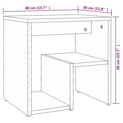 Bed Cabinets 2 pcs Smoked Oak 40x30x40 cm Engineered Wood