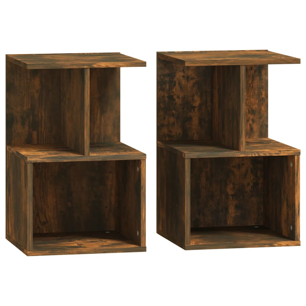 Bedside Cabinets 2 pcs Smoked Oak 35x35x55 cm Engineered Wood