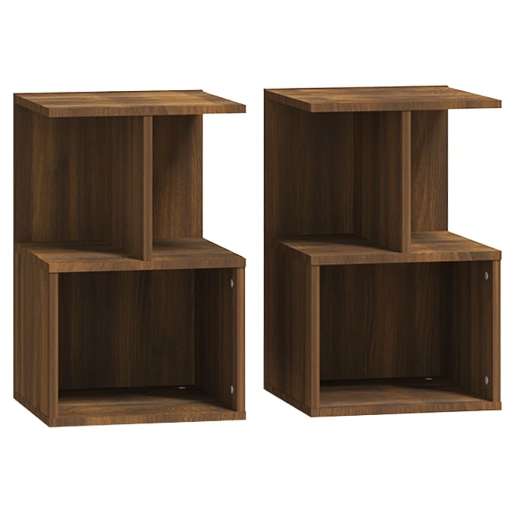 Bedside Cabinets 2 pcs Brown Oak 35x35x55 cm Engineered Wood