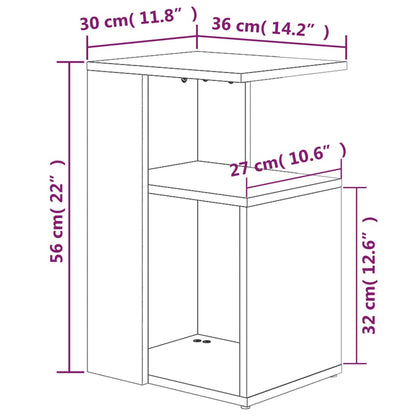 Side Table Brown Oak 36x30x56 cm Engineered Wood