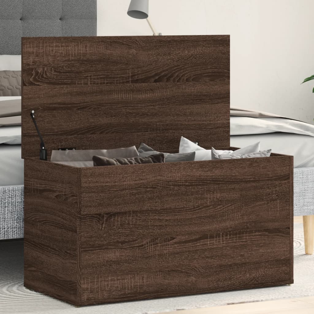 Storage Chest Brown Oak 84x42x46 cm Engineered Wood