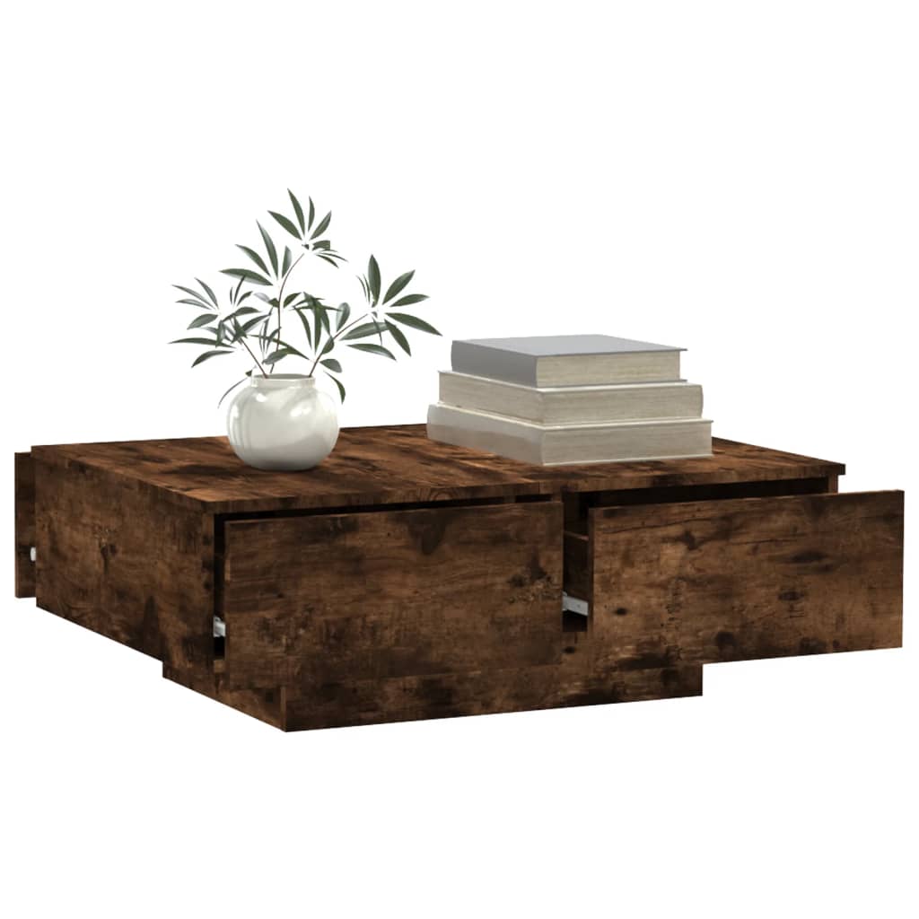 Coffee Table Smoked Oak 90x60x31 cm Engineered Wood