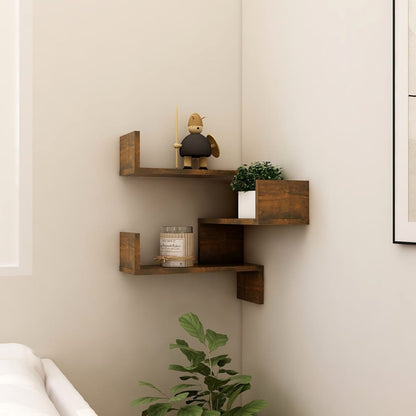 Wall Corner Shelf Smoked Oak 40x40x50 cm Engineered Wood