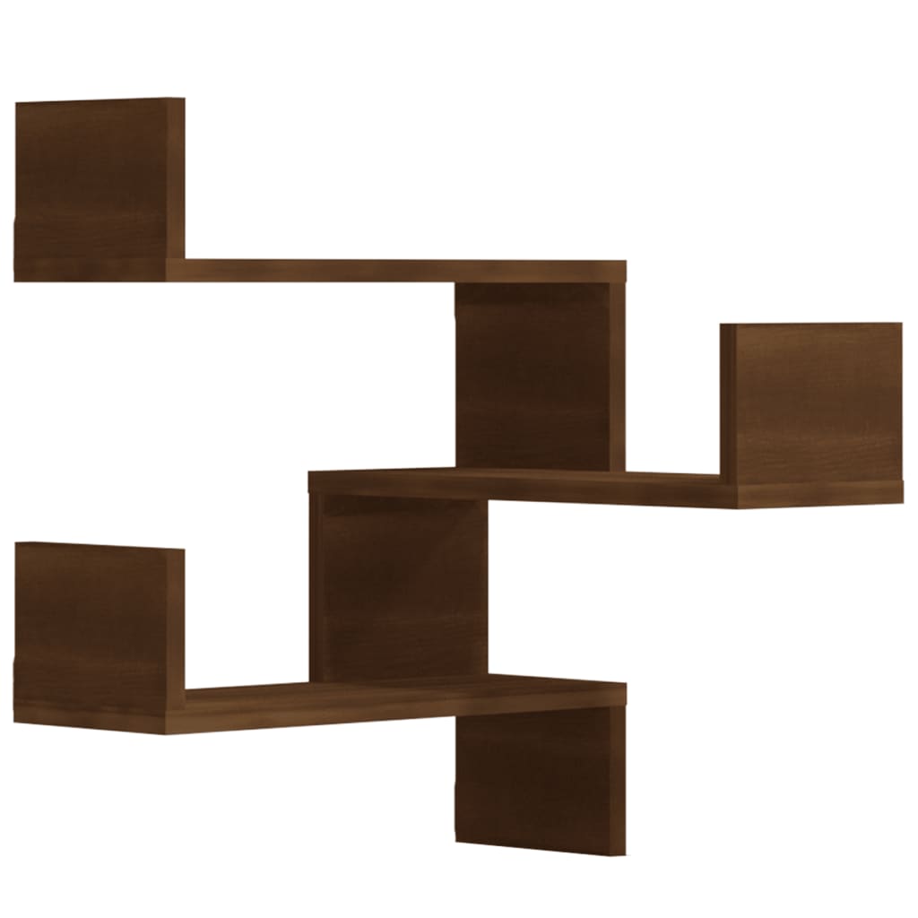 Wall Corner Shelves 2 pcs Brown Oak 40x40x50 cm Engineered Wood