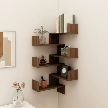 Wall Corner Shelves 2 pcs Brown Oak 40x40x50 cm Engineered Wood