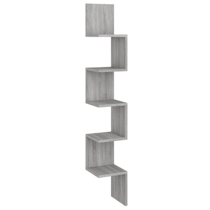 Wall Corner Shelf Grey Sonoma 20x20x127.5 cm Engineered Wood