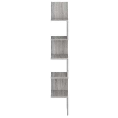 Wall Corner Shelf Grey Sonoma 20x20x127.5 cm Engineered Wood