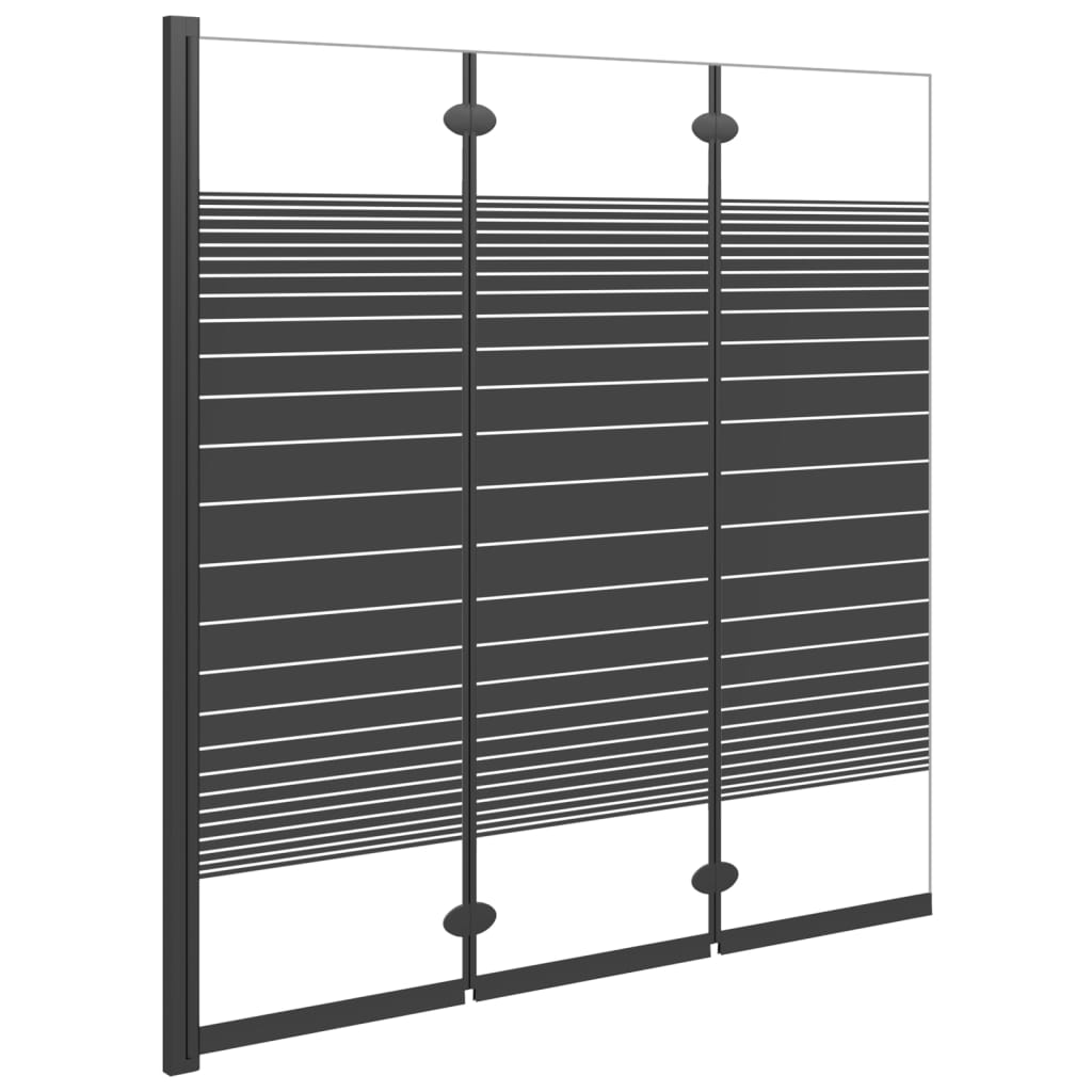 Foldable Shower Enclosure 3 Panels 130x130 cm ESG Black