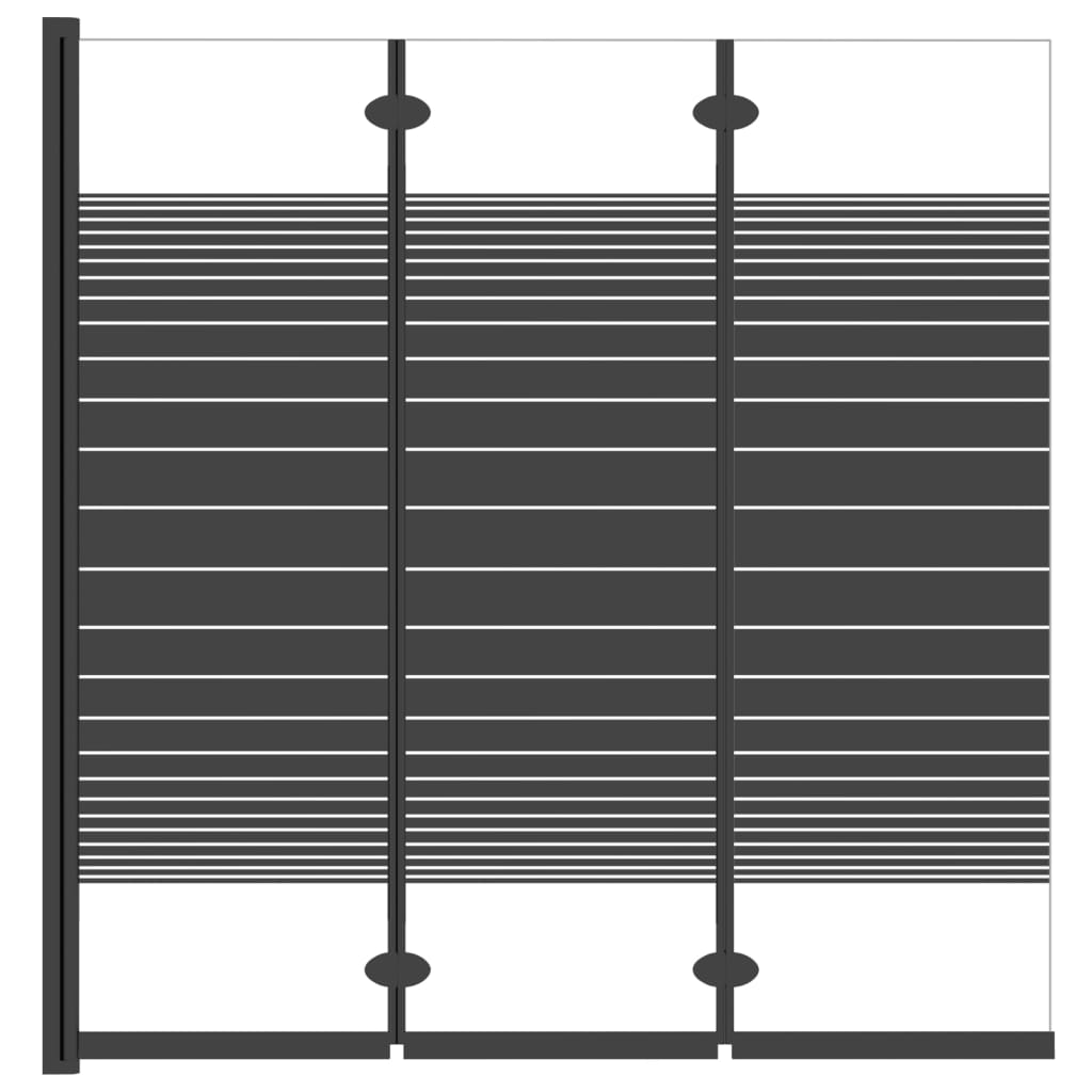 Foldable Shower Enclosure 3 Panels 130x130 cm ESG Black