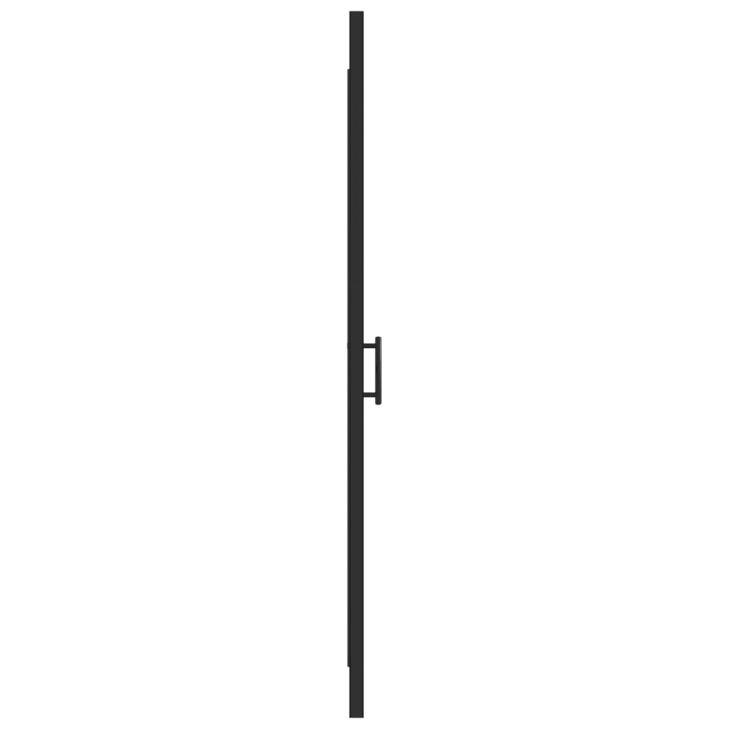 Shower Door 81x195 cm Half Frosted Tempered Glass Black