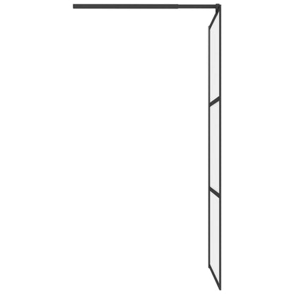 Walk-in Shower Wall 90x195 cm Frosted ESG Glass Black