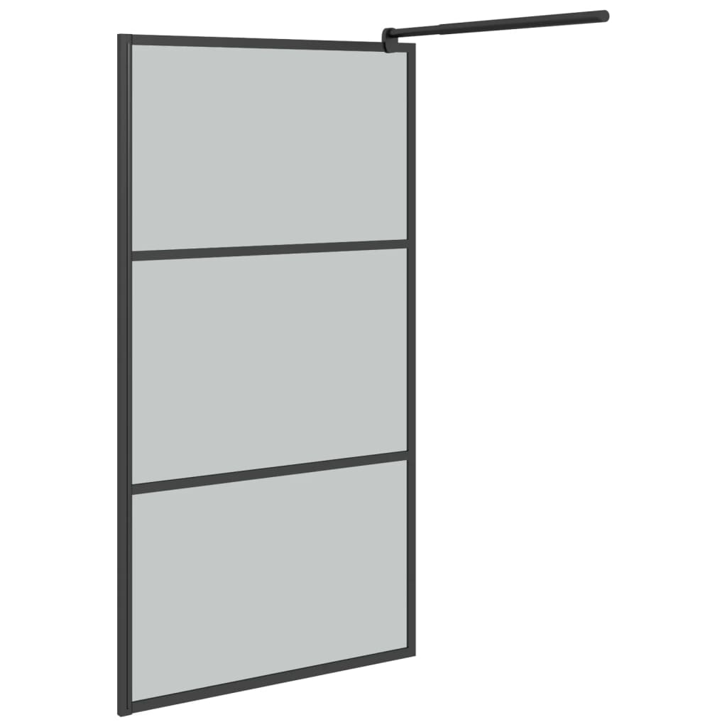 Walk-in Shower Wall 115x195cm Dark ESG Glass Black