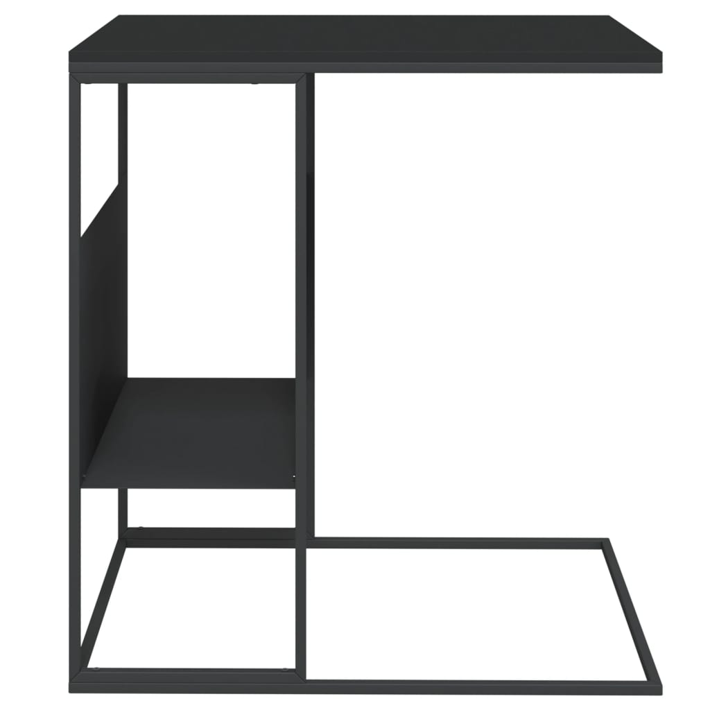 Side Table Black 55x36x59.5 cm Engineered Wood