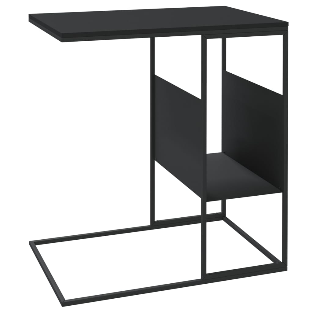 Side Table Black 55x36x59.5 cm Engineered Wood