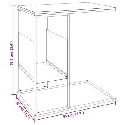 Side Table Black 55x36x59.5 cm Engineered Wood