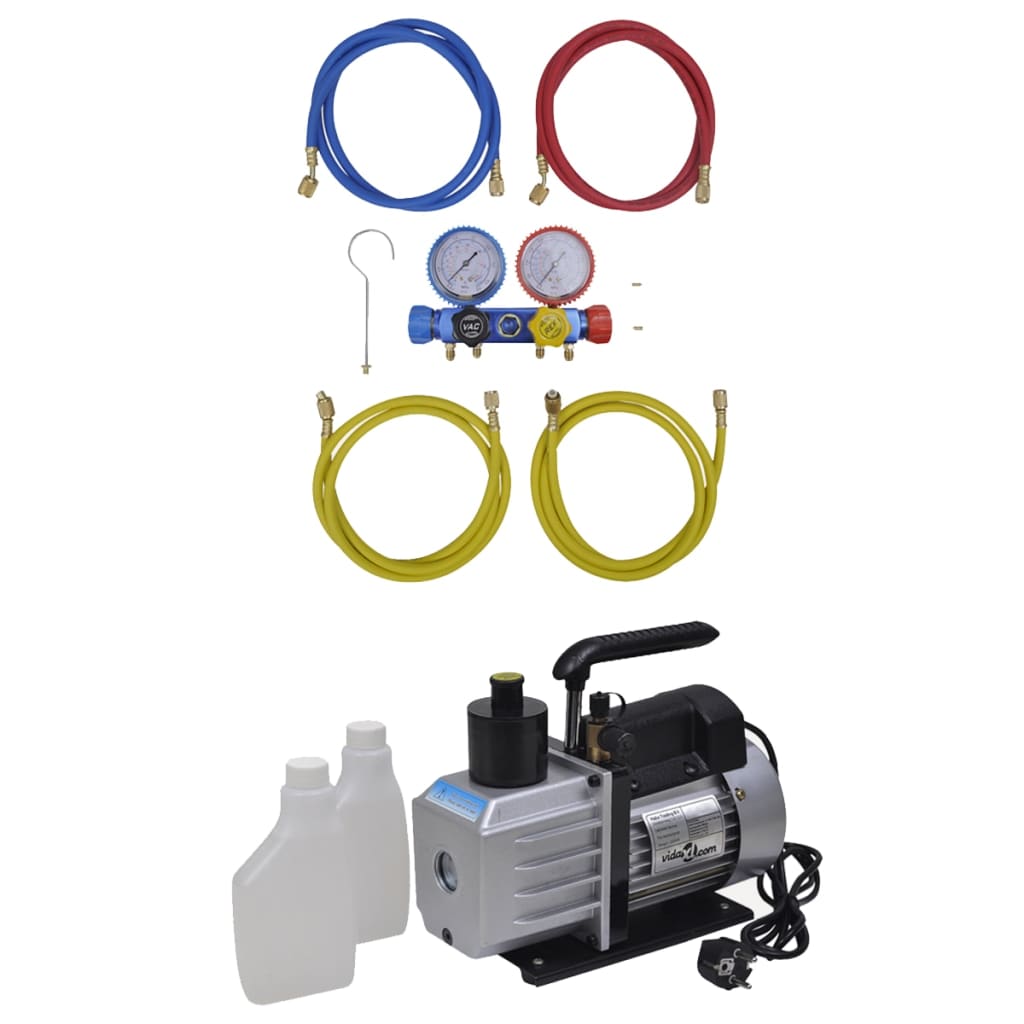 Vacuum Pump with 4-way Manifold Gauge Set for Air Conditioning