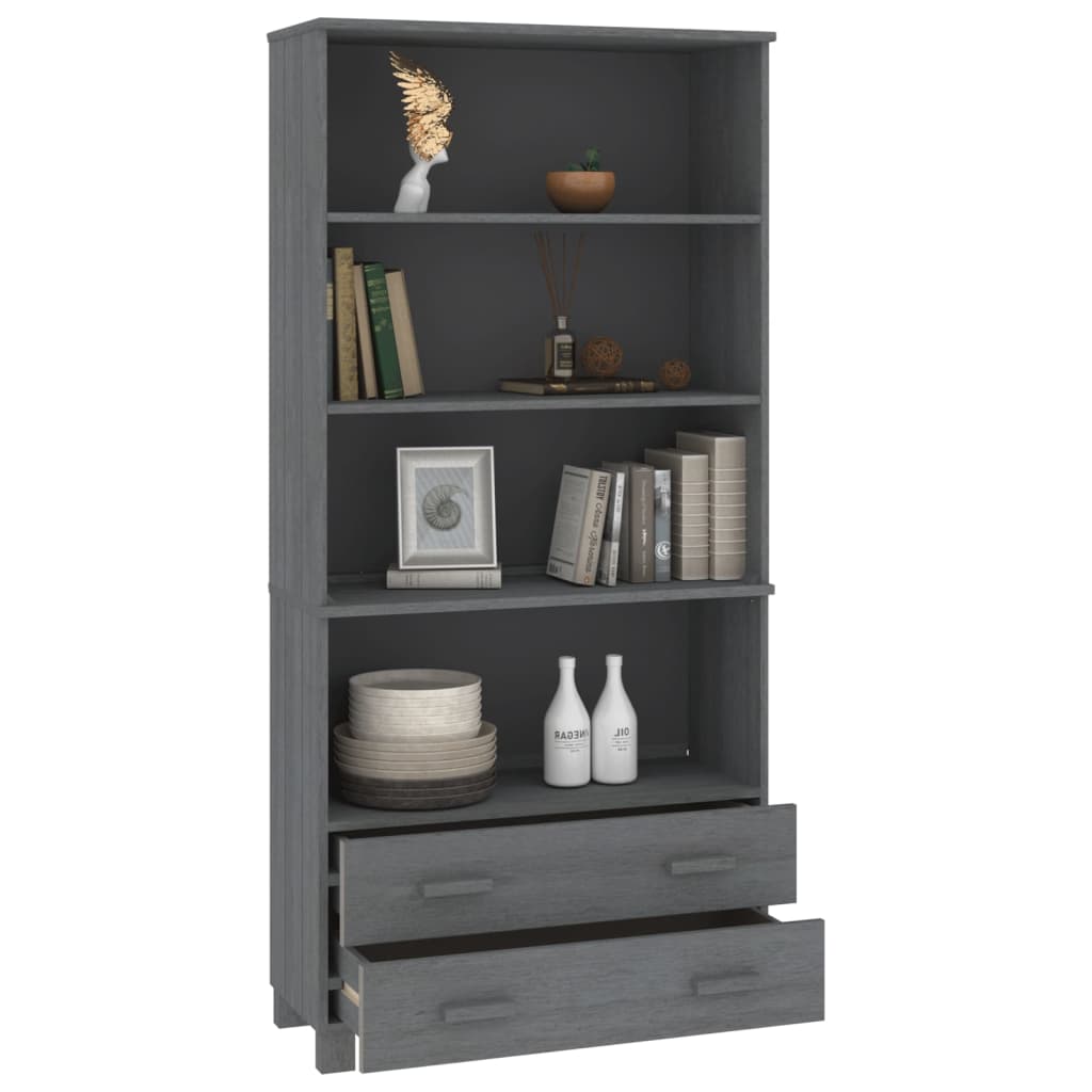 Highboard HAMAR Solid Wood Pine Dark Grey