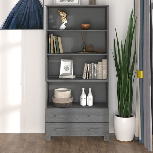 Highboard HAMAR Solid Wood Pine Dark Grey