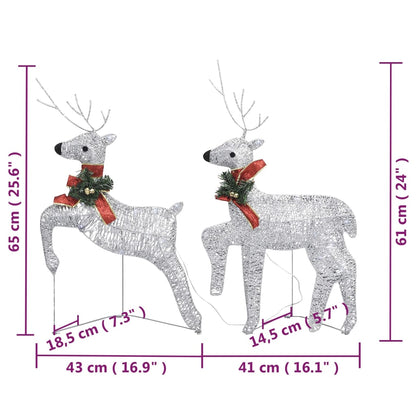 Reindeer & Sleigh Christmas Decoration 140 LEDs Outdoor Silver