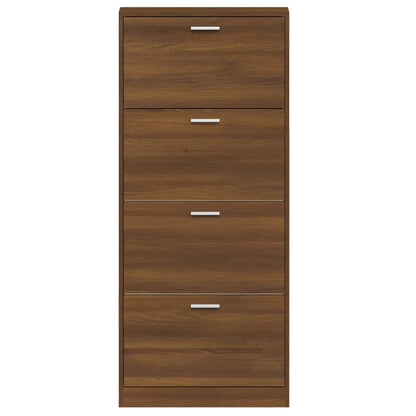 Shoe Cabinet Brown Oak 59x17x150 cm Engineered Wood