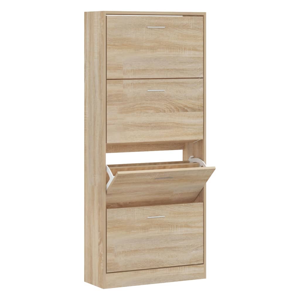 Shoe Cabinet Sonoma Oak 63x24x147 cm Engineered Wood