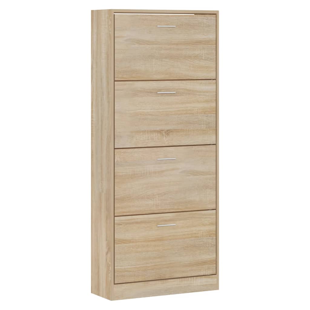 Shoe Cabinet Sonoma Oak 63x24x147 cm Engineered Wood